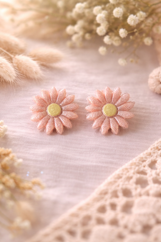 Boucles d’oreilles « Pâquerette »