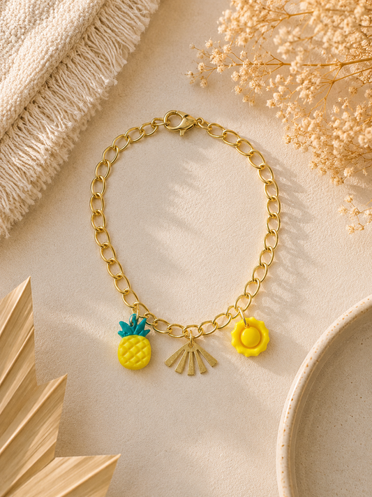 Bracelet doré Ananas